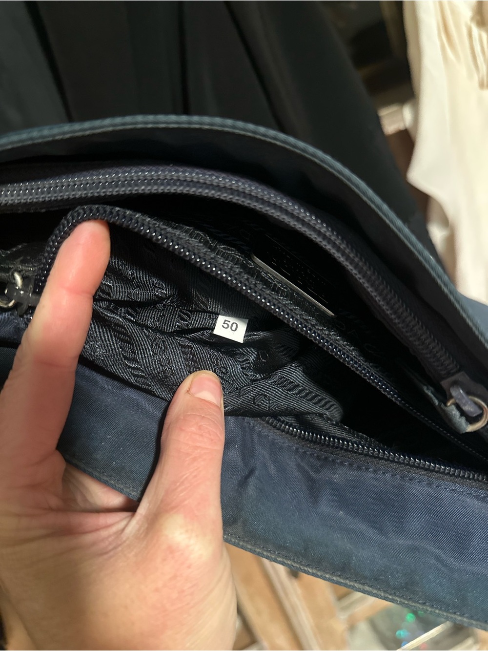 Prada Tessuto Nylon Flat Navy Bag - Picture 9 of 9